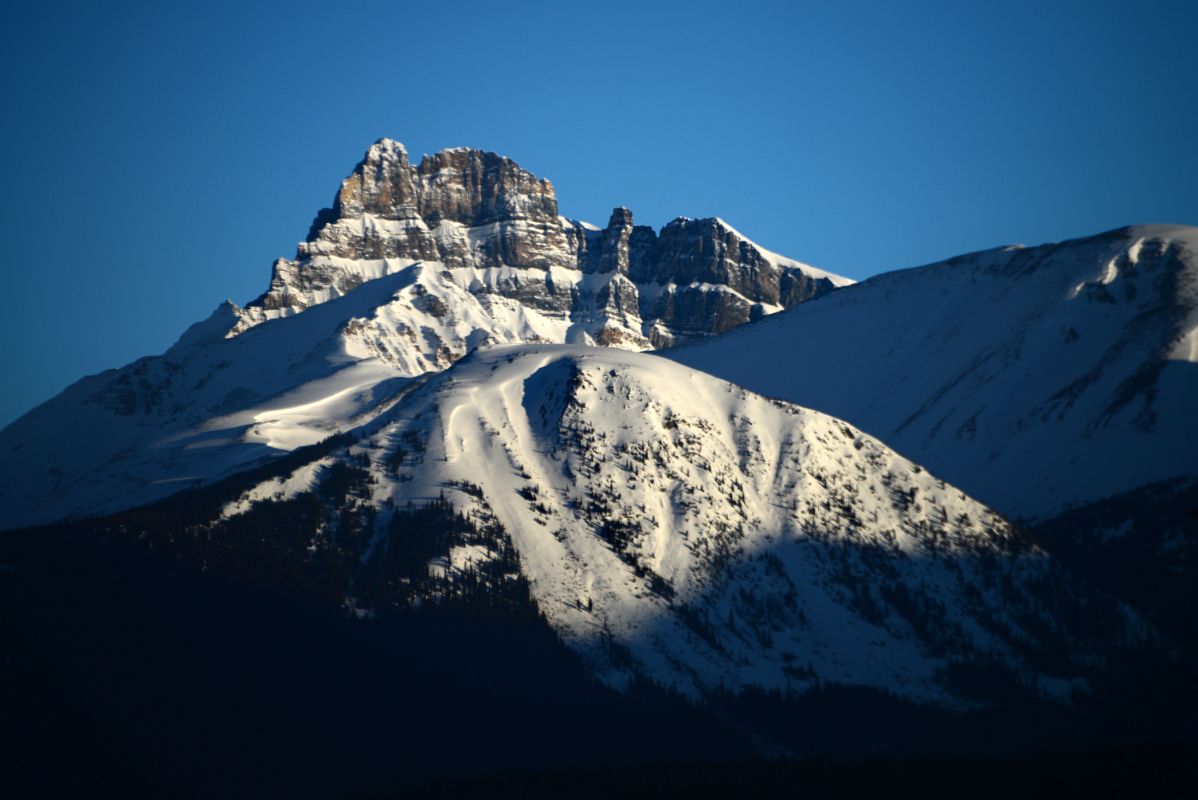 20B Mount Hector Morning From Trans Canada Highway Just Before Lake Louise on Drive From Banff in Winter